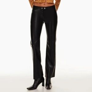 NWT's!! Aritzia Wilfred Black Vegan Leather Melina High Waist Pants